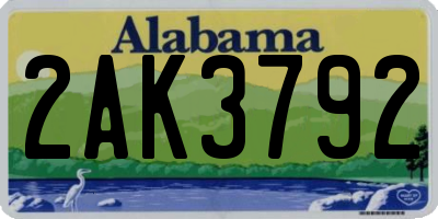 AL license plate 2AK3792