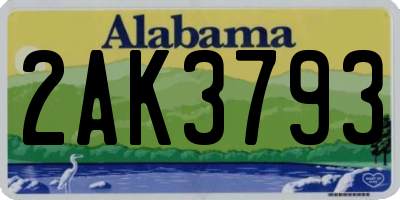 AL license plate 2AK3793