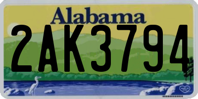 AL license plate 2AK3794