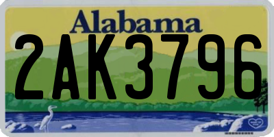 AL license plate 2AK3796
