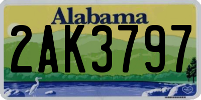 AL license plate 2AK3797