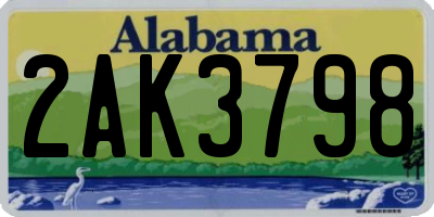 AL license plate 2AK3798
