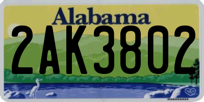 AL license plate 2AK3802