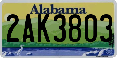 AL license plate 2AK3803