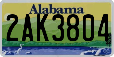 AL license plate 2AK3804
