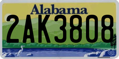 AL license plate 2AK3808