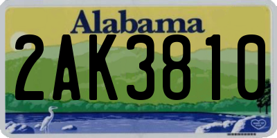 AL license plate 2AK3810