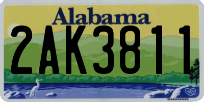 AL license plate 2AK3811