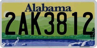AL license plate 2AK3812