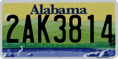 AL license plate 2AK3814