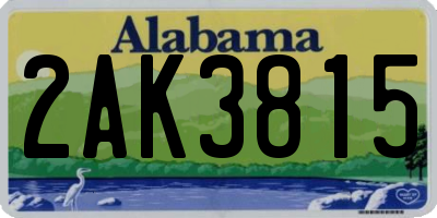 AL license plate 2AK3815