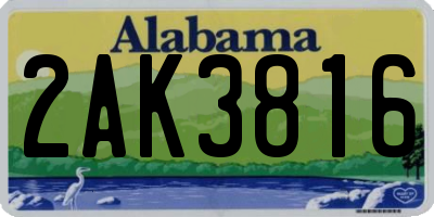 AL license plate 2AK3816