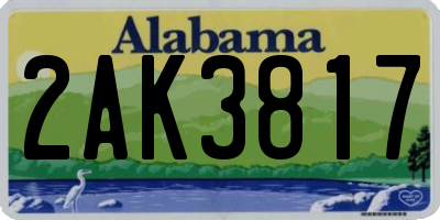 AL license plate 2AK3817