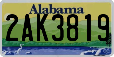 AL license plate 2AK3819