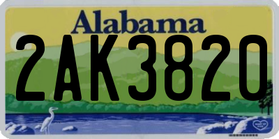 AL license plate 2AK3820