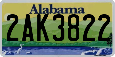 AL license plate 2AK3822