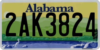 AL license plate 2AK3824