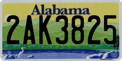 AL license plate 2AK3825