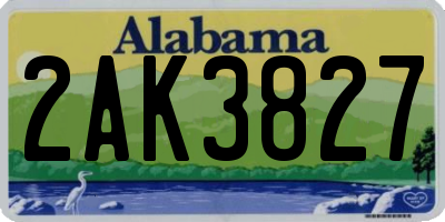 AL license plate 2AK3827