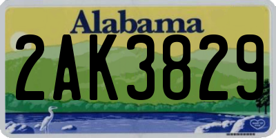 AL license plate 2AK3829