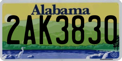 AL license plate 2AK3830