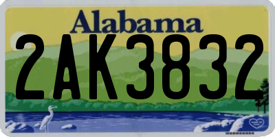 AL license plate 2AK3832
