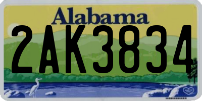 AL license plate 2AK3834