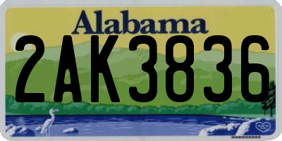 AL license plate 2AK3836