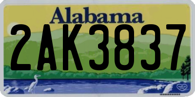 AL license plate 2AK3837