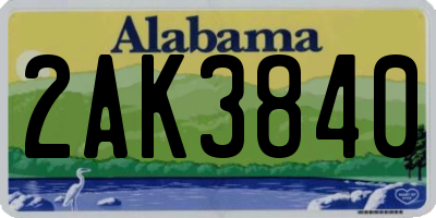 AL license plate 2AK3840
