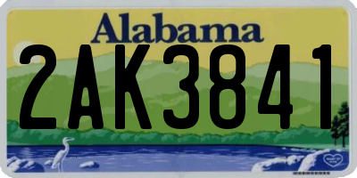 AL license plate 2AK3841