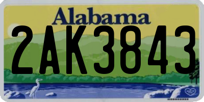 AL license plate 2AK3843