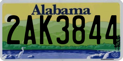 AL license plate 2AK3844