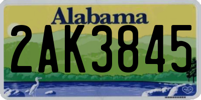 AL license plate 2AK3845