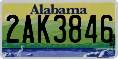 AL license plate 2AK3846