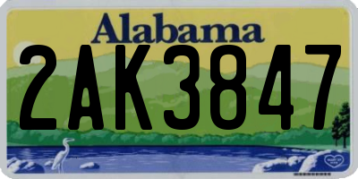 AL license plate 2AK3847
