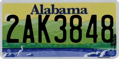 AL license plate 2AK3848