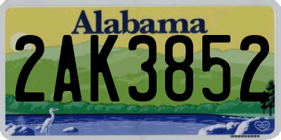AL license plate 2AK3852