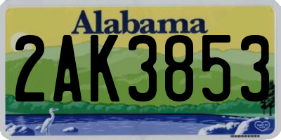 AL license plate 2AK3853