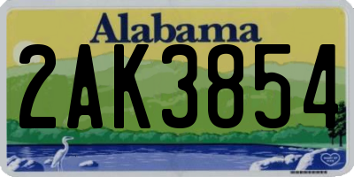 AL license plate 2AK3854