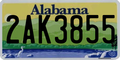 AL license plate 2AK3855