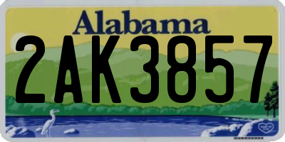 AL license plate 2AK3857