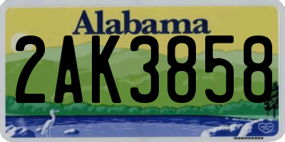 AL license plate 2AK3858