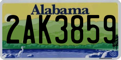 AL license plate 2AK3859