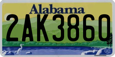 AL license plate 2AK3860