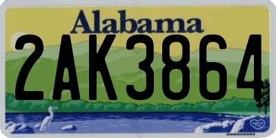 AL license plate 2AK3864