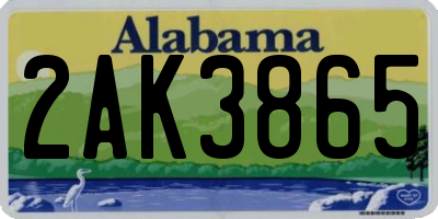 AL license plate 2AK3865