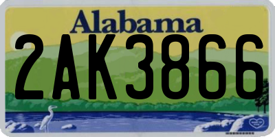 AL license plate 2AK3866
