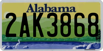 AL license plate 2AK3868