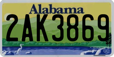 AL license plate 2AK3869